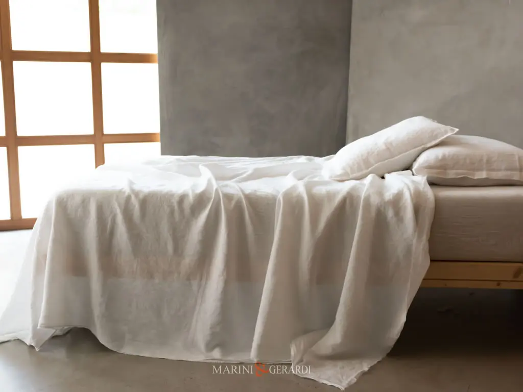 set lenzuola letto in cotone percalle bianco alta qualita