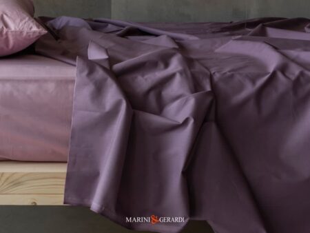 set lenzuola percalle di cotone colore melanzana