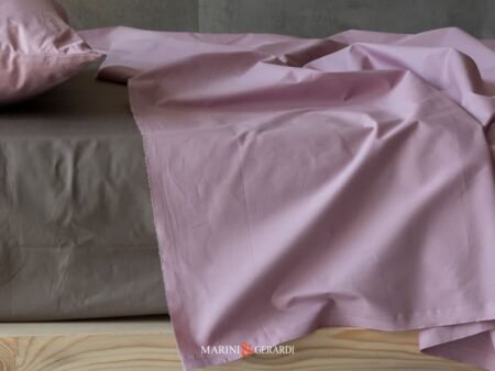 set lenzuola percalle di cotone colore rosa pesco