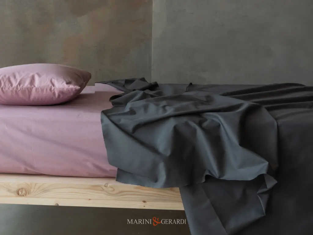 set lenzuola percalle in cotone matrimoniale di lusso selce