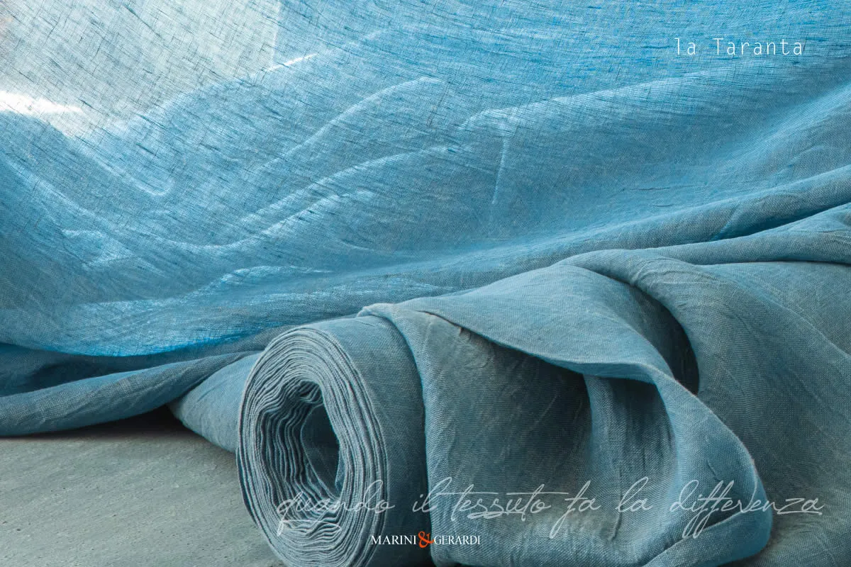 tessuti per tende eleganti in lino stropicciato azzurro turchese c38