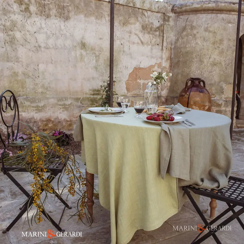 Tovaglie da tavola su misura eindhoven tessuti puro lino in verde