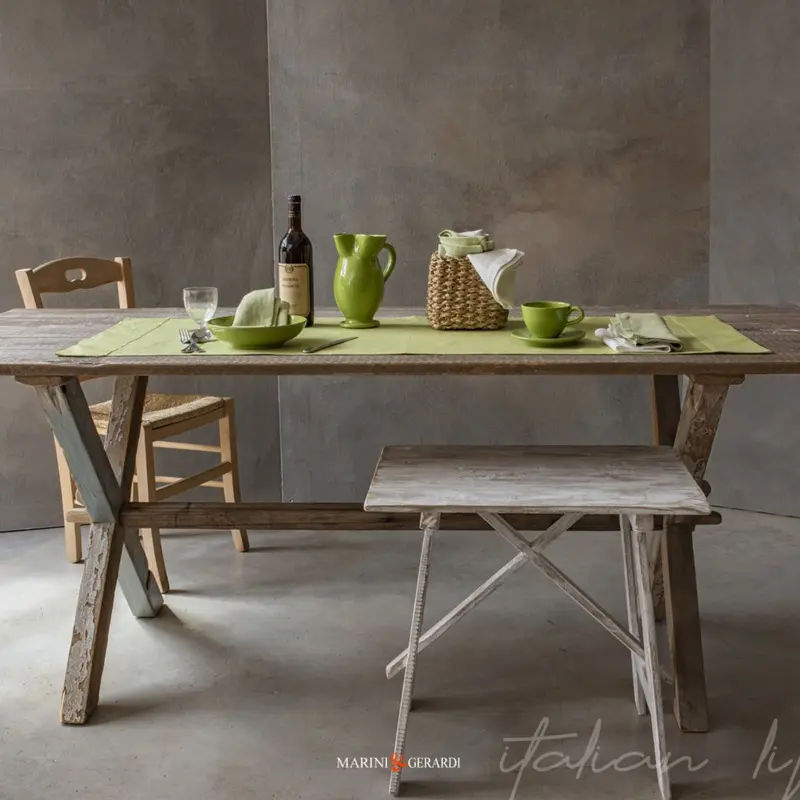 Runner antimacchia tavolo in legno gambe incrociate marin&gerardi