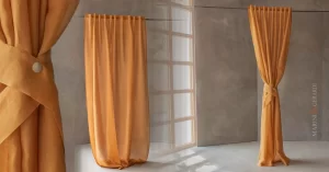 tende sala da pranzo in lino asole a scomparsa