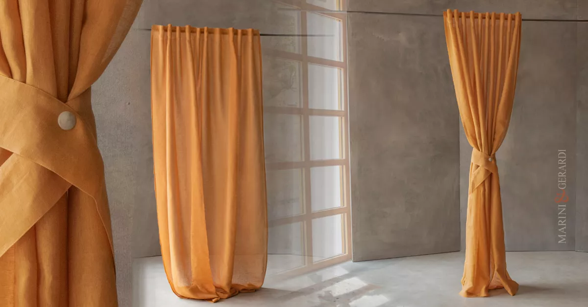 tende sala da pranzo in lino asole a scomparsa