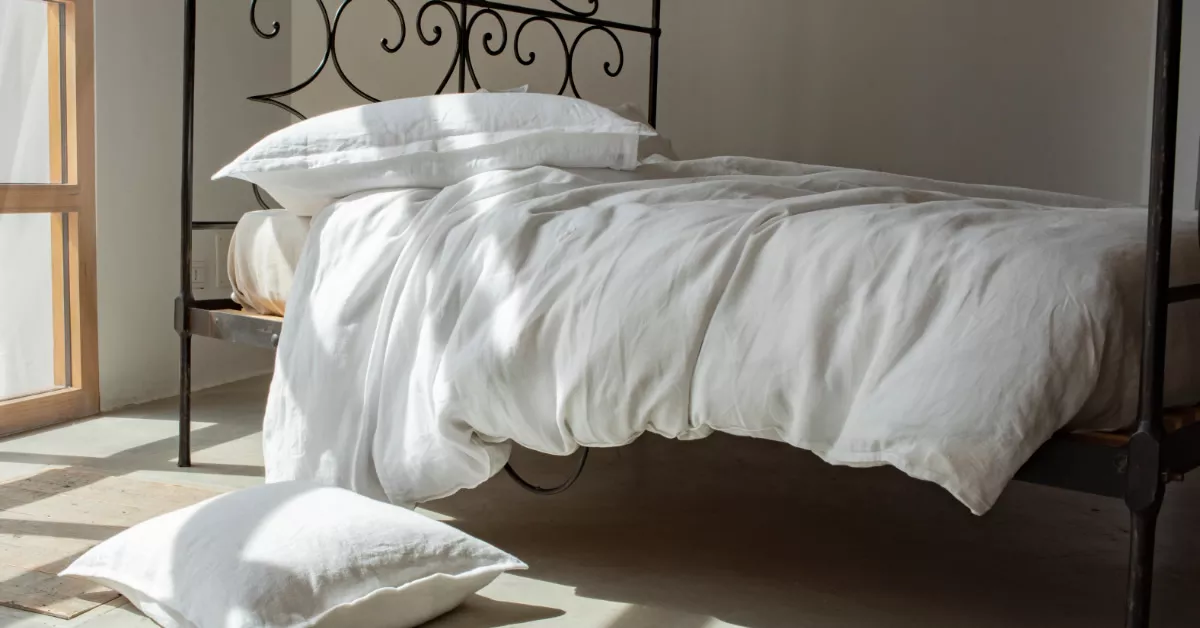 biancheria casa online letto matrimoniale in lino bianco