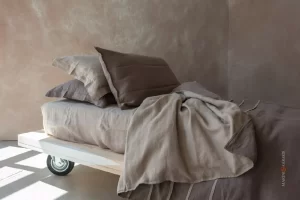 Sacco Copripiumino Matrimoniale in Lino con patella