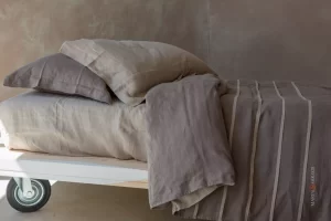 sacco copripiumino una piazza e mezza in lino con patella