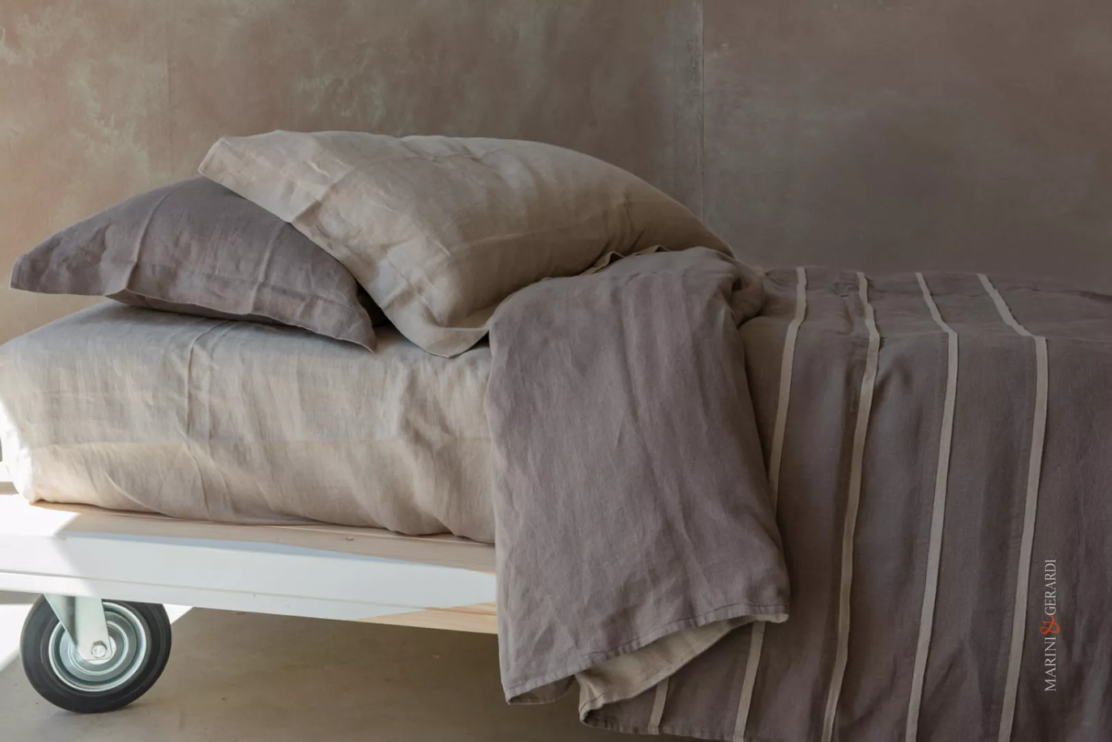 sacco copripiumino una piazza e mezza in lino con patella