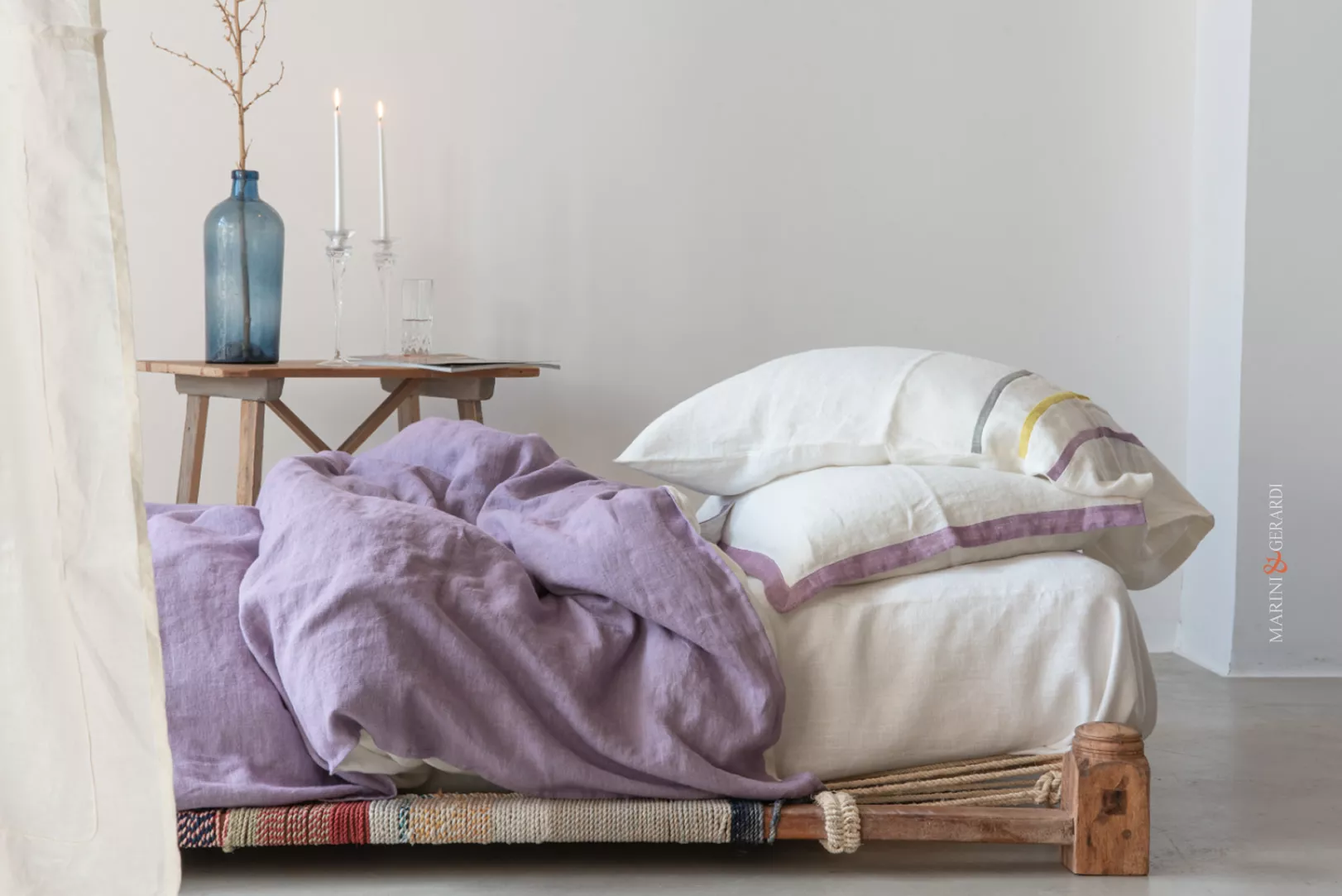 sacco piumino singolo con patella in lino o cotone