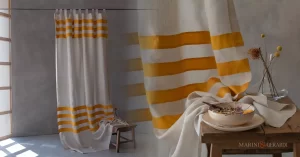 tende da interno Monza e Brianza tendaggi in lino mantovana in giallo