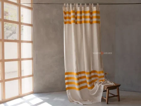 EGIZIANA - Tende per interni con inserti in lino e seta