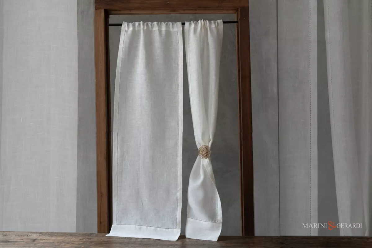 Tende a vetro design soggiorno camera da lettoin Lino Bianco a jour