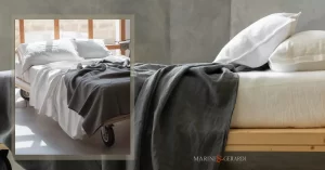 Completo letto una piazza e mezza in lino binco e antracite