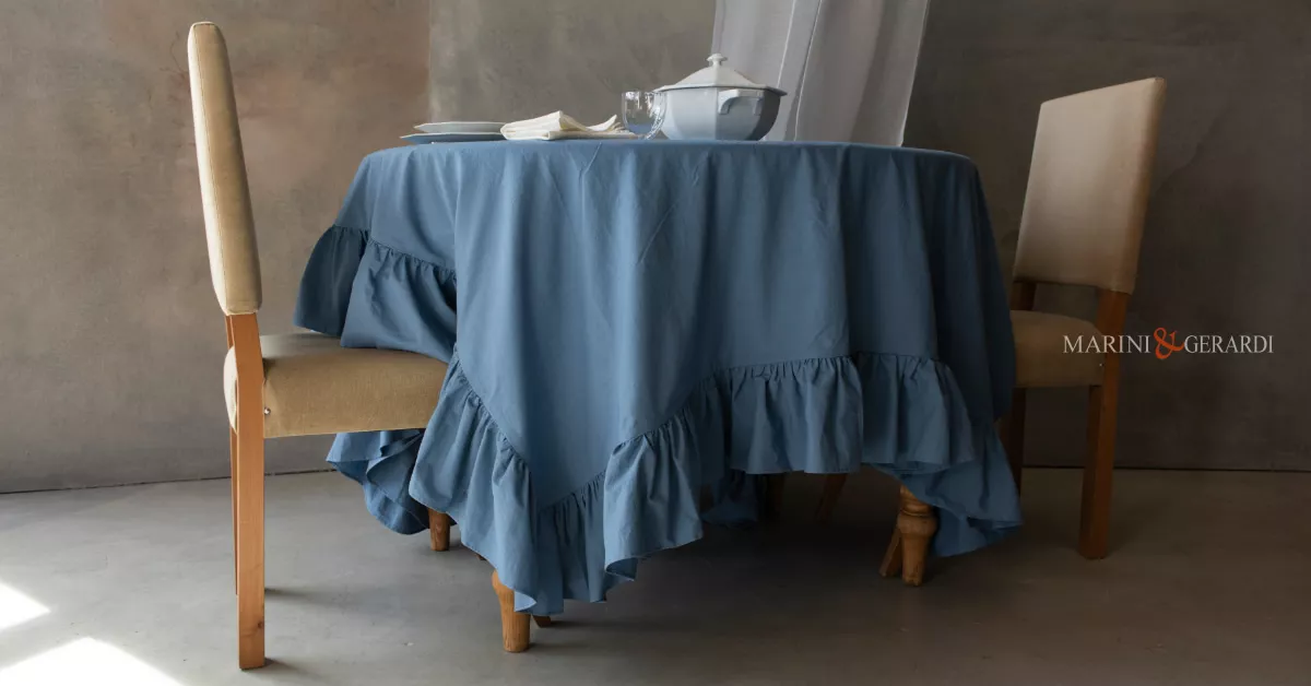 Copritavolo elegante moderno in cotone tovaglia moderna con balza