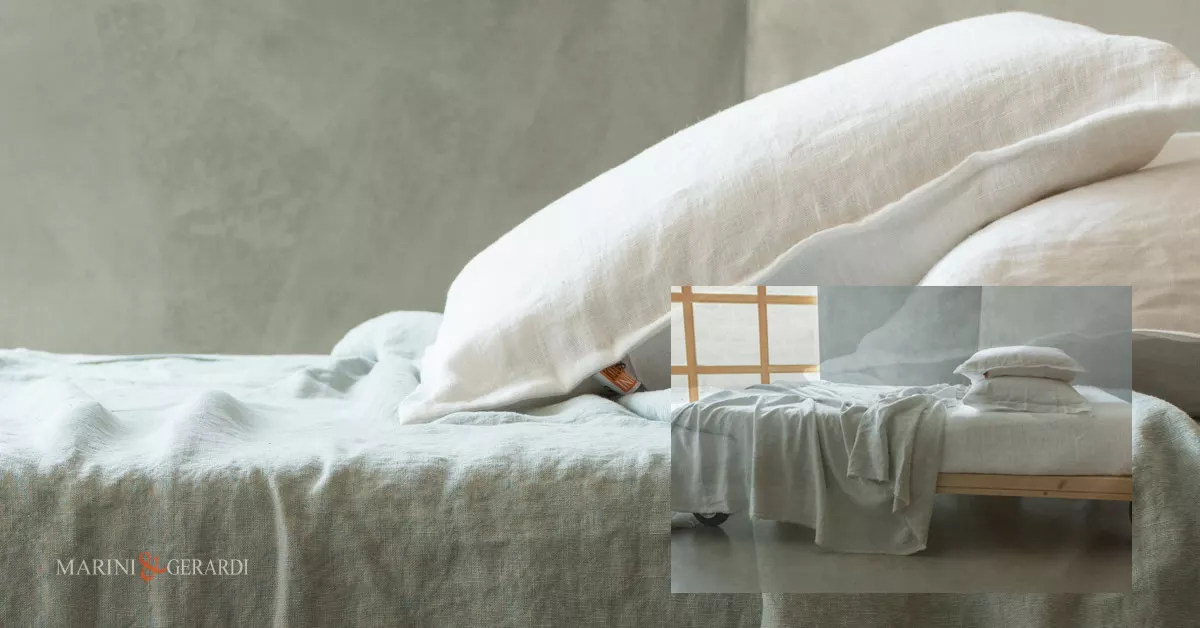 Lenzuola una piazza e mezza in lino stropicciato su misura