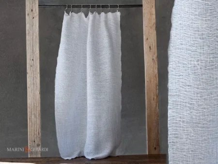 Tende a vetro porta finestra Tessuto Bozzolo di Seta bianco ghiaccio - Marini e Gerardi