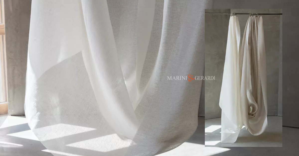 tende soggiorno in lino alta qualita colore bianco giunco