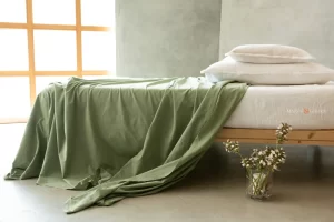 Lenzuola letto singolo verde mango comprare tessuti italiani di qualità