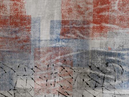 Tende finestra camera da letto in lino design rosso nero