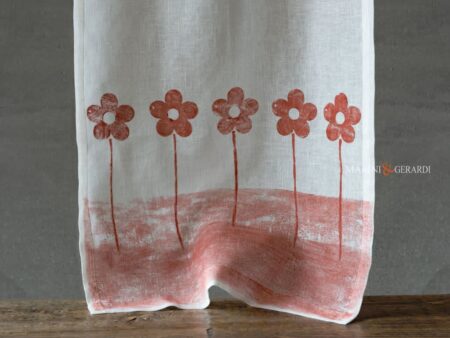 Tende a vetro classiche in lino bianco per cucina design sanremo bordeaux