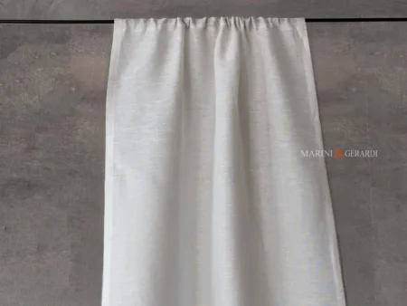 Tende a vetro cucina in lino bianco a tunel passante