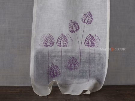 Tende a vetro per finestre da interno design bianco e malva