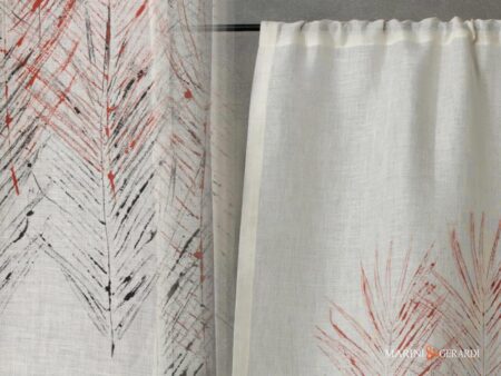 Tende per vetrate panoramiche a tunel passante a sud in rosso nero - Marini & Gerardiv