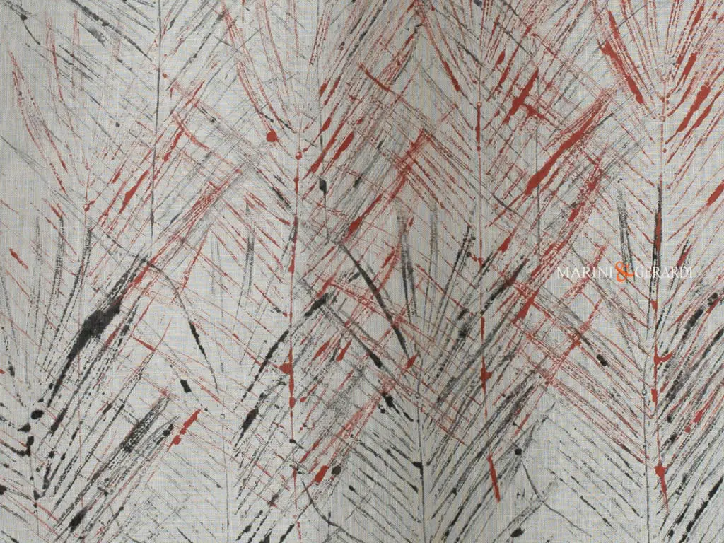 Tende per vetrate panoramiche in lino design a sud rosso nero- Marini & Gerardi