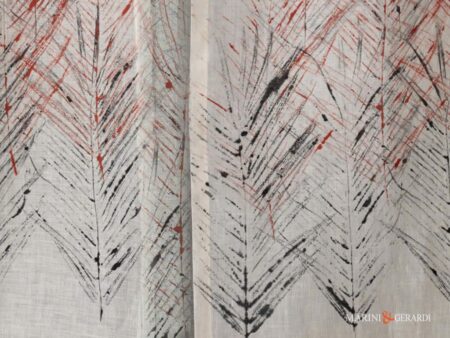 Tende per vetrate panoramiche lino panna design a sud in rosso nero - Marini & Gerardi