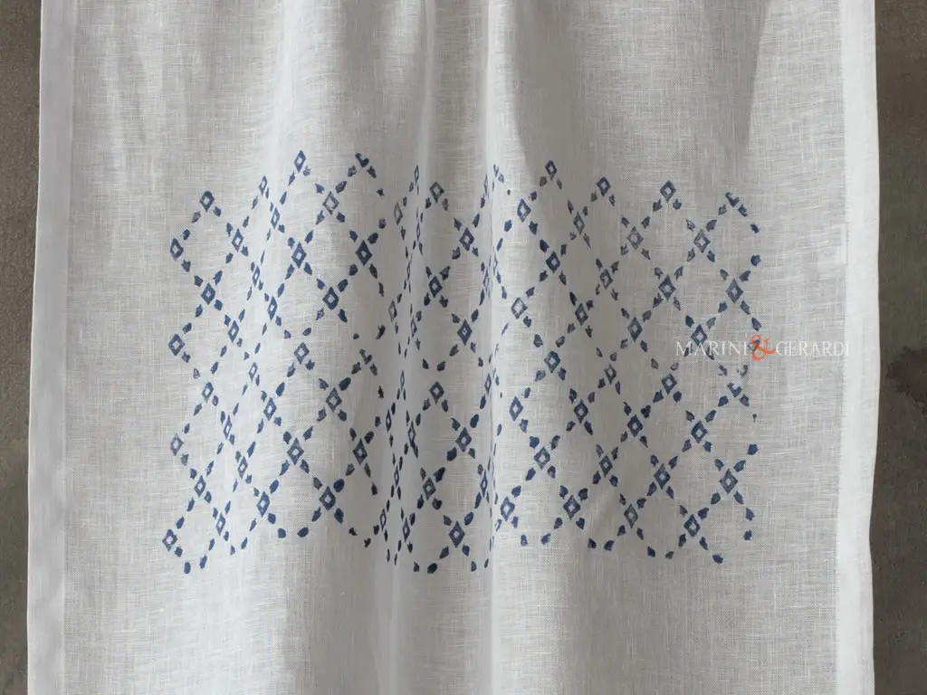 Tendine da interno eleganti in lino bianco