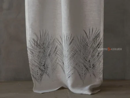 Tende a vetro moderne per cucina in lino spighe nere