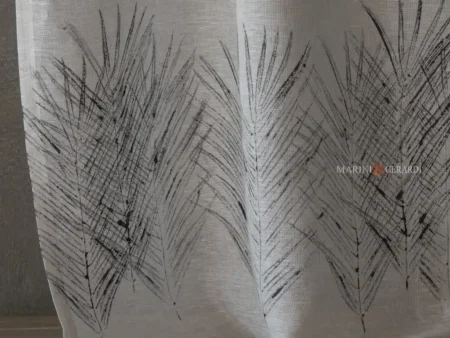 Tende moderne a vetro cucina soggiorno in lino spighe nere