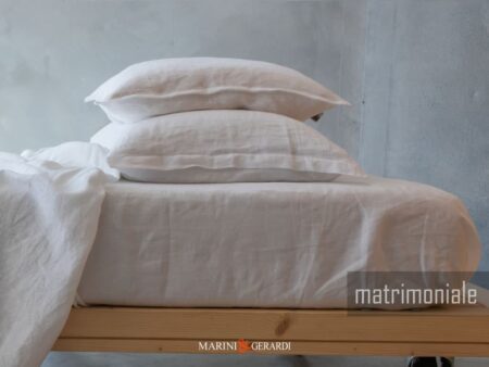 Lenzuola matrimoniali sotto con angoli in lino