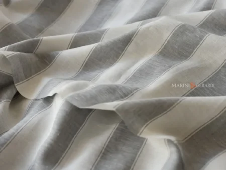 Lenzuola in lino rigato grande agave cenere vulcanica
