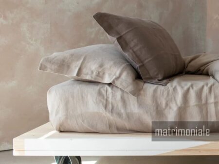 Lenzuolo matrimoniale con angoli 180x200 in lino sotto
