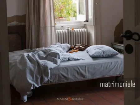 Set copripiumino matrimoniale lino lavato a righe