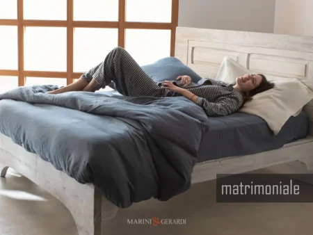 Set lenzuola letto matrimoniale completo in lino prelavato stonewashed