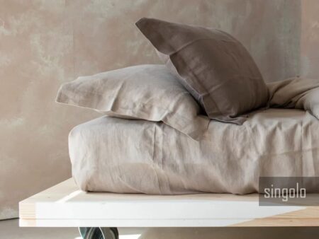 Sotto lenzuolo con angoli letto singolo in lino