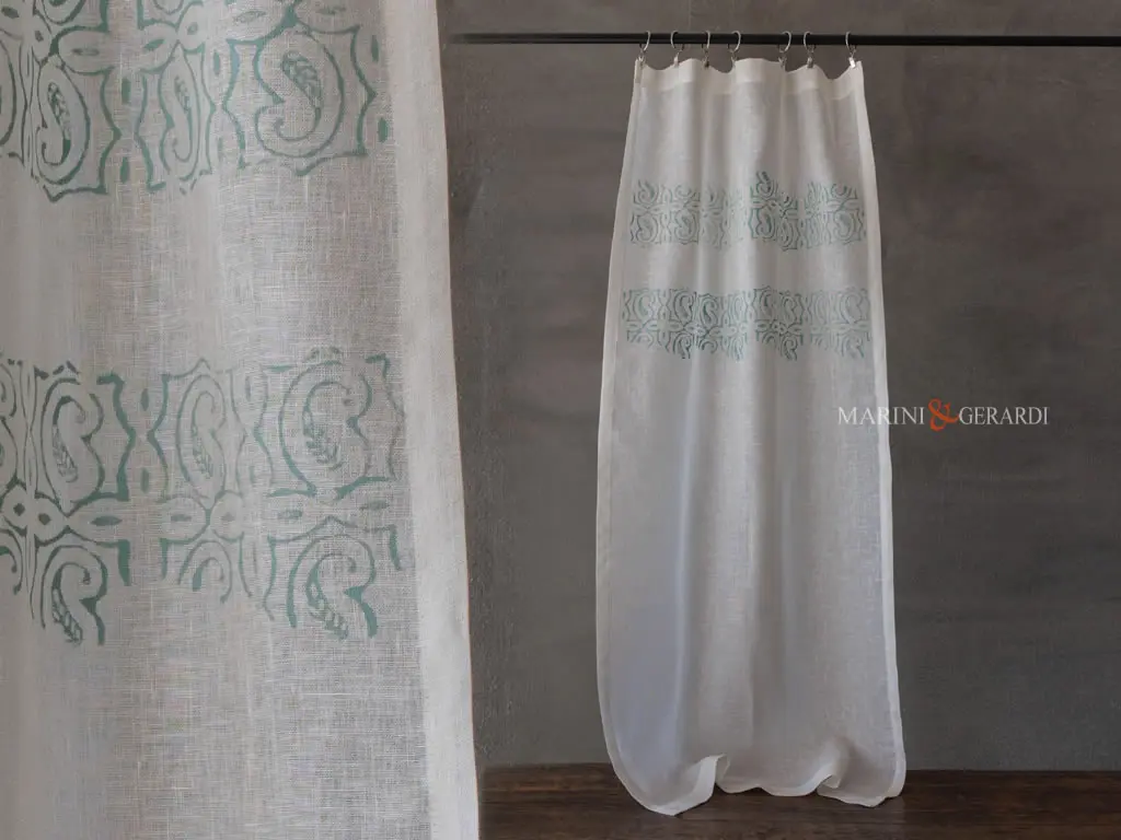 Tendine a vetro confezionate disegno cashmere verde - Marini e Gerardi