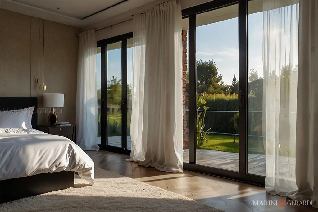 Arredo tende per porta finestra moderne in lino