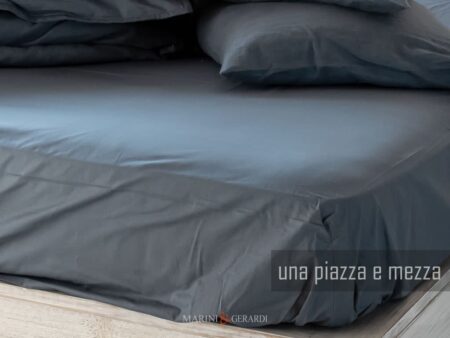 Lenzuolo con angoli una piazza e mezza in lino lavato stropicciato