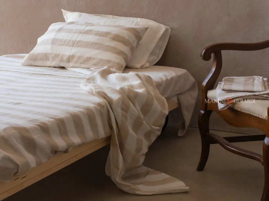 Set lenzuola una piazza e mezzo in lino agave