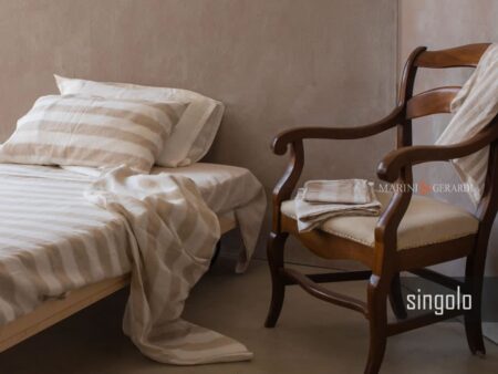 Set letto singolo completo lenzuola in lino