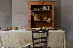Misure tovaglia da 12 a tavola lino sabbia