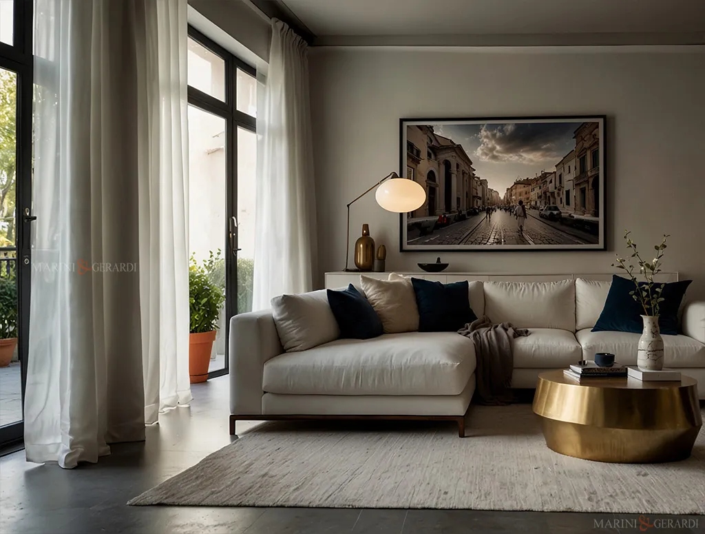 Tende eleganti per soggiorno in lino arredo interni