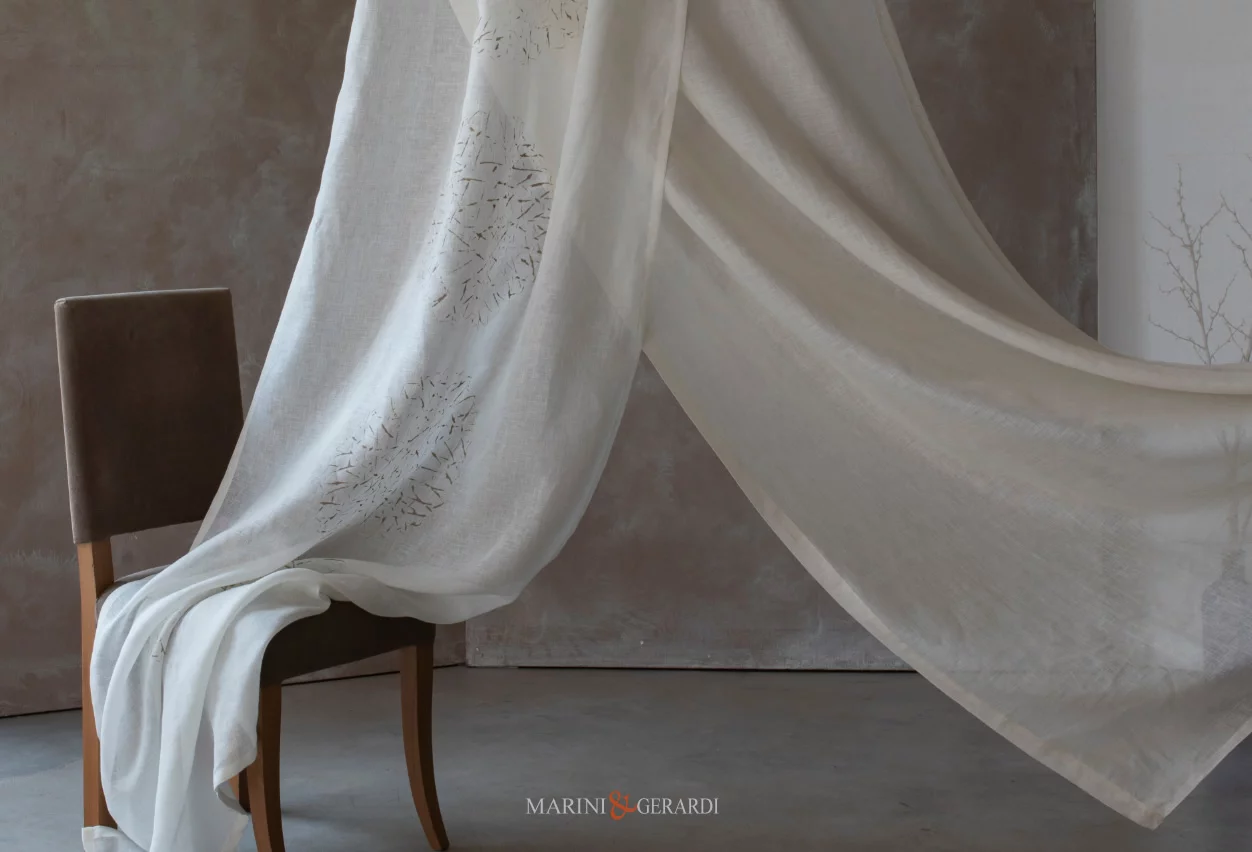 Tende eleganti per soggiorno in lino doppio velo