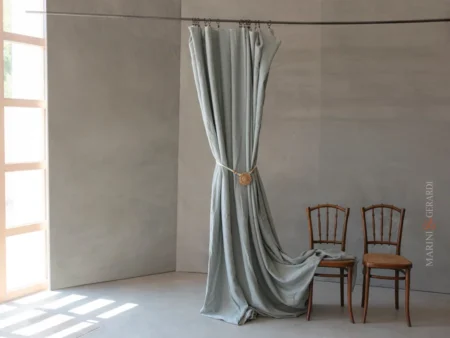 Tende per Sala da Pranzo Moderna in lino grigio salvia