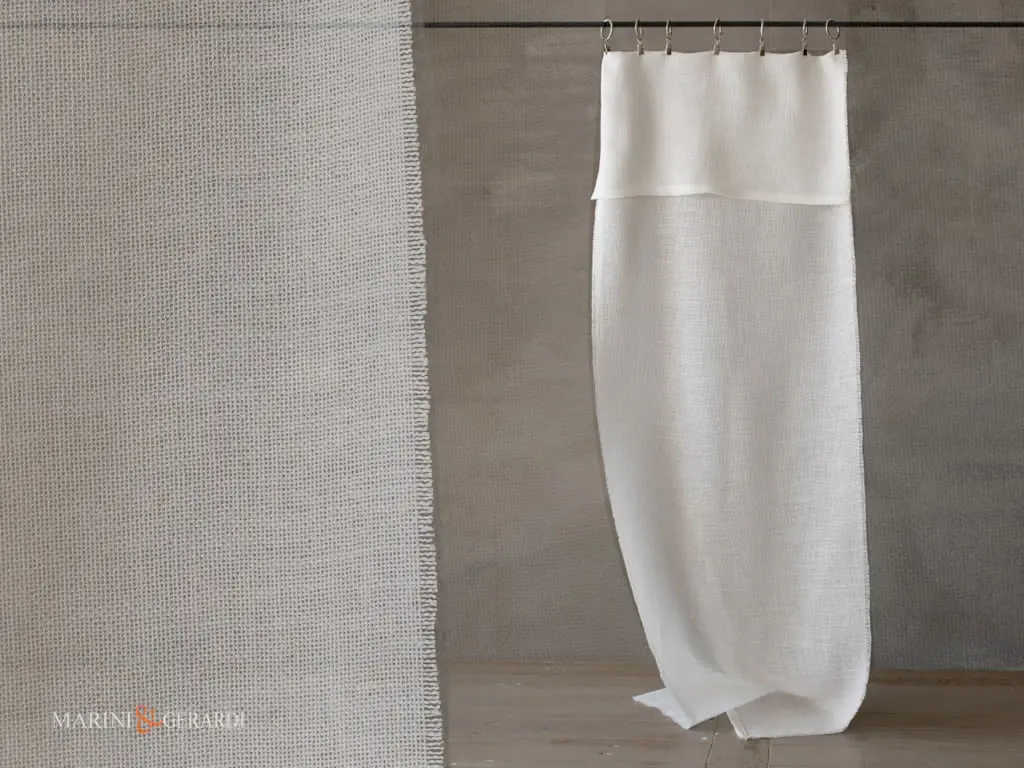 Tende per finestra a vetro in lino bianco - Marini e Gerardi