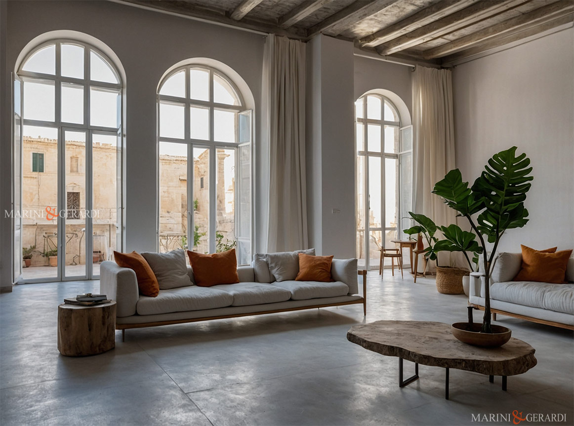 Tende per finestra a vetro in lino per soggiorno